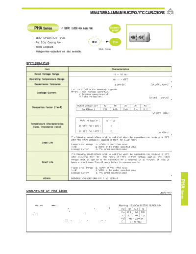 Samyoung [radial thru-hole] PHA Series  . Electronic Components Datasheets Passive components capacitors Samyoung Samyoung [radial thru-hole] PHA Series.pdf