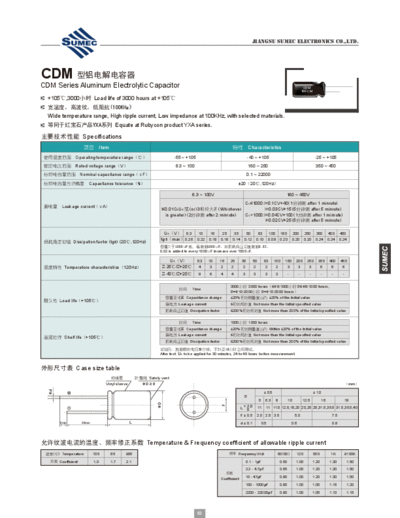 Sumec [radial thru-hole] QM (CDM) Series  . Electronic Components Datasheets Passive components capacitors Sumec Sumec [radial thru-hole] QM (CDM) Series.pdf