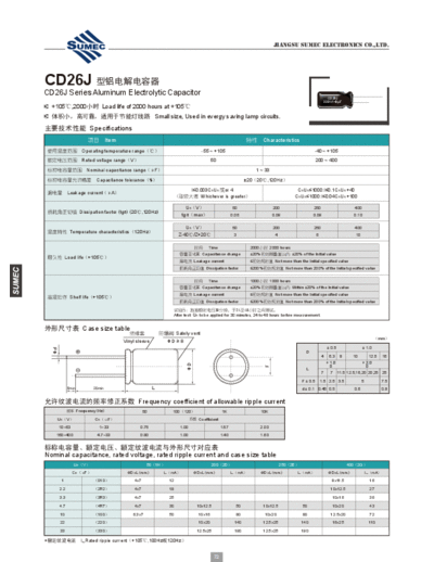 Sumec [radial thru-hole] TB (CD26J) Series  . Electronic Components Datasheets Passive components capacitors Sumec Sumec [radial thru-hole] TB (CD26J) Series.pdf