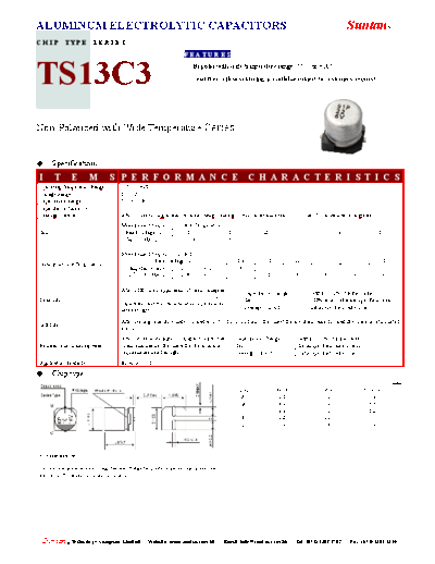 Suntan [smd] TS13C3 Series  . Electronic Components Datasheets Passive components capacitors Suntan Suntan [smd] TS13C3 Series.pdf