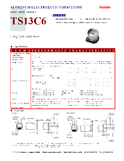Suntan [smd] TS13C6 Series  . Electronic Components Datasheets Passive components capacitors Suntan Suntan [smd] TS13C6 Series.pdf
