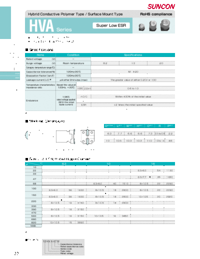 Suncon [SMD polymer] HVA Series  . Electronic Components Datasheets Passive components capacitors Suncon Suncon [SMD polymer] HVA Series.pdf