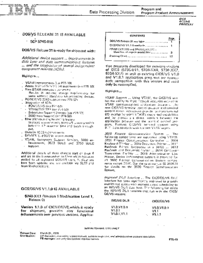 IBM DOS VS Release 31 Annoucement Mar75  IBM 370 DOS_VS Rel_31_Mar75 DOS_VS_Release_31_Annoucement_Mar75.pdf