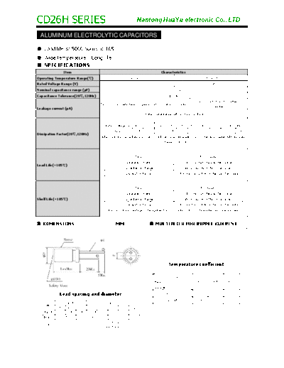 TF [Nantong Hua Yu] TF Hua-Yu [radial thru-hole] CD26H Series  . Electronic Components Datasheets Passive components capacitors TF [Nantong Hua Yu] TF Hua-Yu [radial thru-hole] CD26H Series.pdf