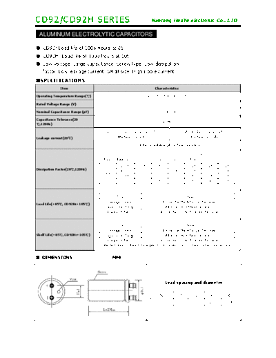 TF [Nantong Hua Yu] TF Hua-Yu [screw-terminal] CD92-CD92H Series  . Electronic Components Datasheets Passive components capacitors TF [Nantong Hua Yu] TF Hua-Yu [screw-terminal] CD92-CD92H Series.pdf