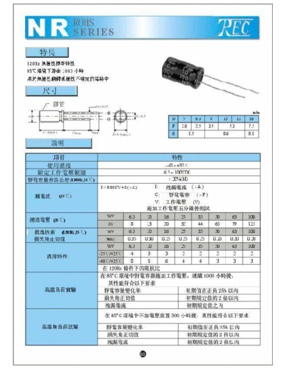 TREC [radial] NR Series  . Electronic Components Datasheets Passive components capacitors TREC TREC [radial] NR Series.pdf