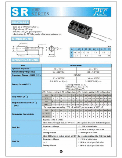 TREC [radial] SR Series  . Electronic Components Datasheets Passive components capacitors TREC TREC [radial] SR Series.pdf