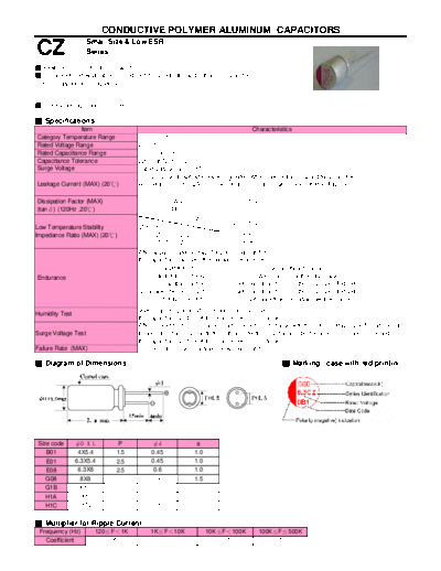 Teapo [polymer thru-hole] CZ Series  . Electronic Components Datasheets Passive components capacitors Teapo Teapo [polymer thru-hole] CZ Series.pdf