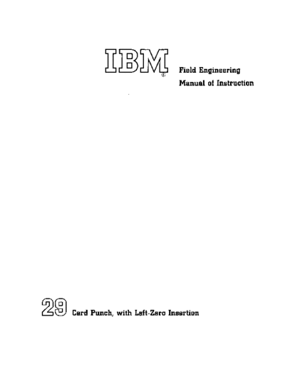 IBM 225-3386-0 29 LeftZero Opt Maint  IBM punchedCard Keypunch 029 225-3386-0_29_LeftZero_Opt_Maint.pdf