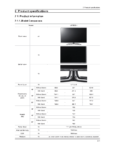 Samsung 02 specifications  Samsung LED TV UE40 46 55 D7000LSX   chassis U55A SAMSUNG U55A CHASSIS UE40-46-55-D7000LSX LED TV SM 02_specifications.pdf