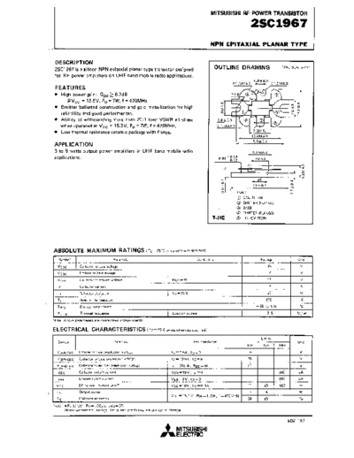 2 sc1967  . Electronic Components Datasheets Various datasheets 2 22sc1967.pdf