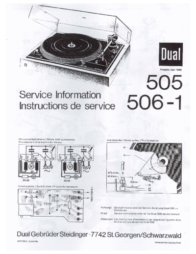 DUAL -506-1-Service-Manual  . Rare and Ancient Equipment DUAL Audio 506 Dual-506-1-Service-Manual.pdf