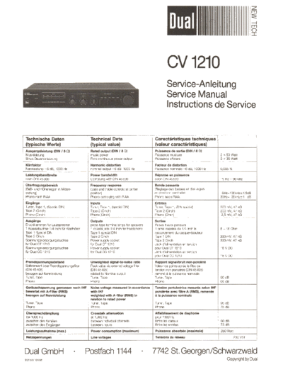 DUAL Dual-CV-1210-Service-Manual  . Rare and Ancient Equipment DUAL Audio CV 1210 Dual-CV-1210-Service-Manual.pdf