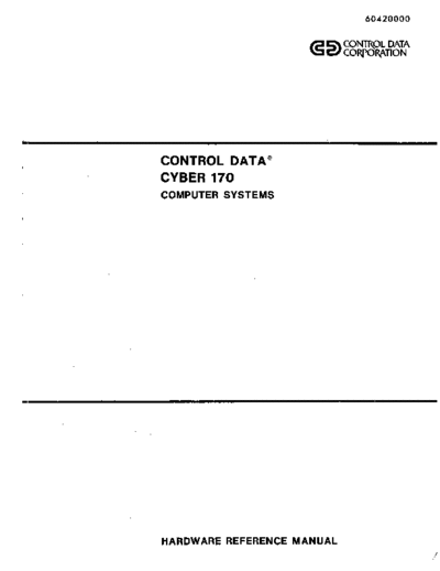 cdc 60420000C CYBER 170 HW Ref Sep75  . Rare and Ancient Equipment cdc cyber cyber_170 60420000C_CYBER_170_HW_Ref_Sep75.pdf