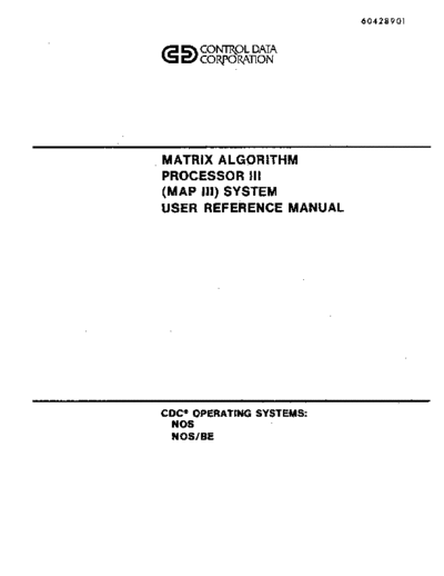 cdc 60428901D Matrix Algorithm Processor III System User Reference Jul78  . Rare and Ancient Equipment cdc cyber map 60428901D_Matrix_Algorithm_Processor_III_System_User_Reference_Jul78.pdf