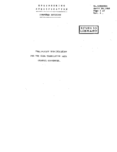 cdc 52300300 6684 Preliminary Specification Apr68  . Rare and Ancient Equipment cdc cyber peripheralCtlr 52300300_6684_Preliminary_Specification_Apr68.pdf