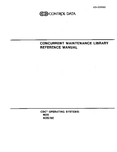 cdc 60455980V Concurrent Maintenance Library Reference Aug87  . Rare and Ancient Equipment cdc cyber software 60455980V_Concurrent_Maintenance_Library_Reference_Aug87.pdf