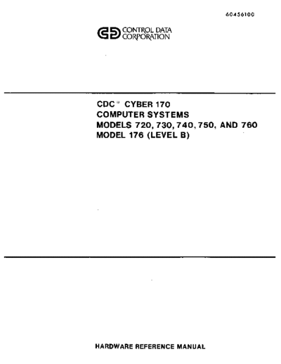 cdc 60456100G CYBER 170 Models 720-760 176B Harware Reference Feb81  . Rare and Ancient Equipment cdc cyber cyber_170 60456100G_CYBER_170_Models_720-760_176B_Harware_Reference_Feb81.pdf