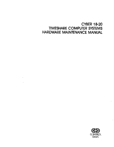 cdc 76361304 Cyber18-20 TS HardwareMaint 1979  . Rare and Ancient Equipment cdc 1700 cyber_18 76361304_Cyber18-20_TS_HardwareMaint_1979.pdf