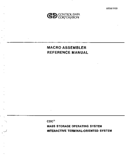 cdc 60361900G Macro Assembler Jan79  . Rare and Ancient Equipment cdc 1700 msos 60361900G_Macro_Assembler_Jan79.pdf