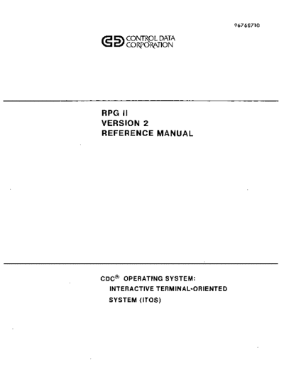 cdc 96768710C ITOS RPG II Version 2 Oct77  . Rare and Ancient Equipment cdc 1700 msos 96768710C_ITOS_RPG_II_Version_2_Oct77.pdf