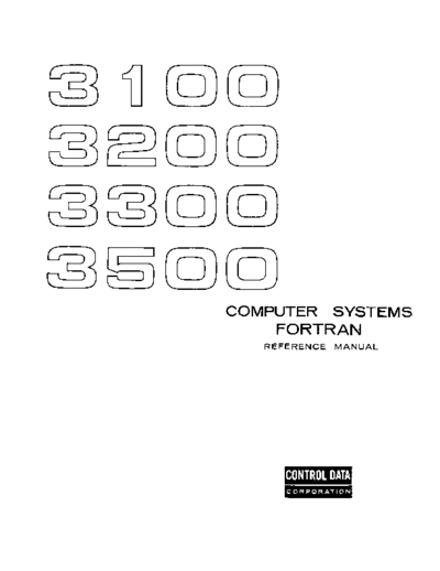cdc 80057600B FORTRAN RefMan Aug66  . Rare and Ancient Equipment cdc 3x00 24bit 80057600B_FORTRAN_RefMan_Aug66.pdf