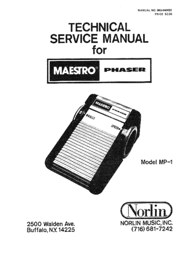 MAESTRO -PHASER SERVICE MANUAL  . Rare and Ancient Equipment MAESTRO MAESTRO-PHASER_SERVICE_MANUAL.pdf