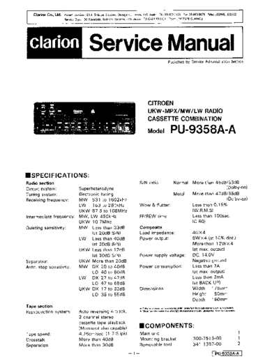 clarion pu-9358a-a  clarion PU-9358A clarion_pu-9358a-a.pdf