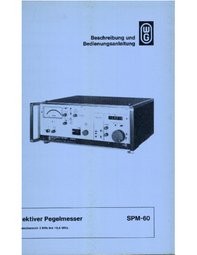 Wandel Golterman SPM-60 Bedienungsanleitung und Anhang  . Rare and Ancient Equipment Wandel Golterman SPM-60 Bedienungsanleitung und Anhang.pdf