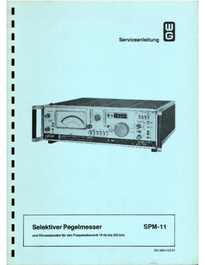 WG SPM-11 Serviceanleitung  . Rare and Ancient Equipment WG SPM-11 Serviceanleitung.pdf