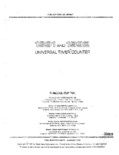Racal 1991 & 1992 Instruction  . Rare and Ancient Equipment Racal RACAL 1991 & 1992 Instruction.pdf