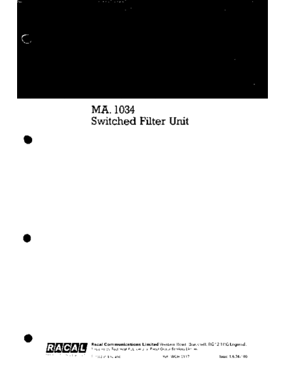 Racal Racal MA1034 Filter  . Rare and Ancient Equipment Racal Racal_MA1034_Filter.pdf