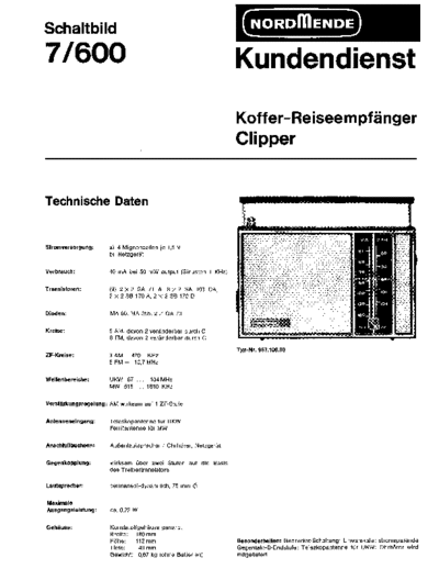 Nordmende transistorkoffer 7 600 clipper sm  Nordmende Audio Clipper 7.600 nordmende_transistorkoffer_7_600_clipper_sm.pdf