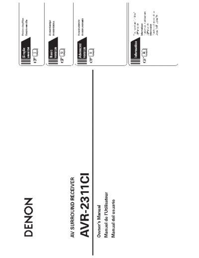 DENON AVR2311CI manual  DENON Audio AVR-2311 AVR2311CI_manual.pdf