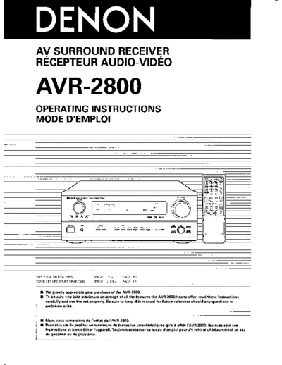 DENON AVR-2800 MANUAL  DENON Audio AVR-2800 AVR-2800 MANUAL.pdf