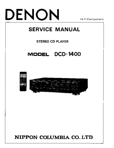 DENON DCD-1400 Service Manual  DENON Audio DCD-1400 DCD-1400 Service Manual.pdf