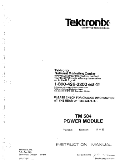 Tektronix TEK TM 504 Instruction  Tektronix TEK TM 504 Instruction.pdf