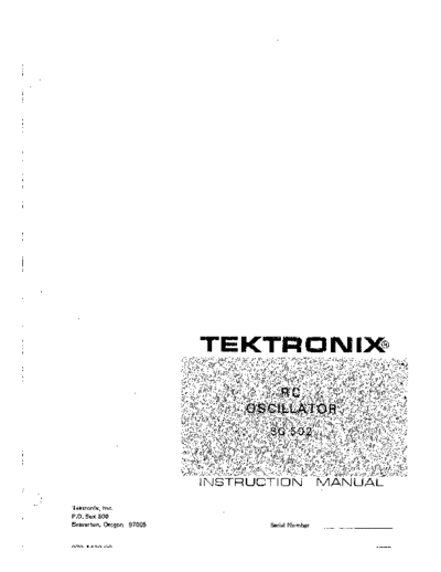 Tektronix TEK SG502 Instruction  Tektronix TEK SG502 Instruction.pdf