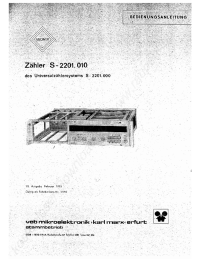 RFT Zaehler S-2201 010 Ba  . Rare and Ancient Equipment RFT Universalzaehlersystem_S-2201 Zaehler_S-2201_010_Ba.pdf