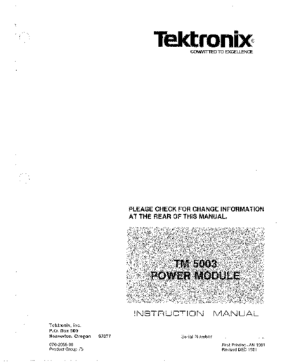 Tektronix TEK TM5003 Instruction  Tektronix TEK TM5003 Instruction.pdf