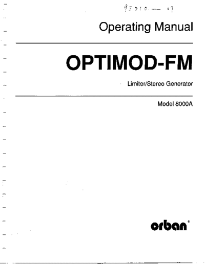 . Various 8000A Manual r07  . Various SM scena Orban 8000A_Manual_r07.pdf
