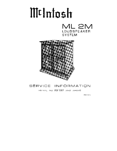 Mc INTOSH hfe mcintosh ml 2m service late  . Rare and Ancient Equipment Mc INTOSH Audio ML 2M hfe_mcintosh_ml_2m_service_late.pdf