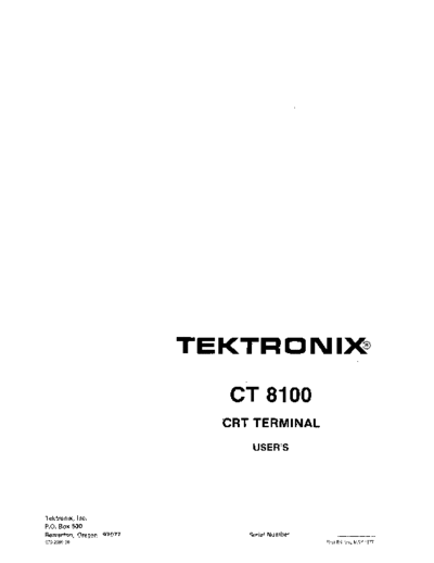 Tektronix 070-2359-00 CT8100-4023 77  Tektronix terminal 070-2359-00_CT8100-4023_77.pdf