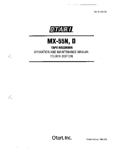 OTARI hfe   mx-55 op service  . Rare and Ancient Equipment OTARI Tape Deck MX-55 hfe_otari_mx-55_op_service.pdf