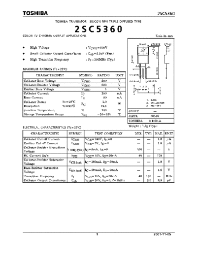 Toshiba 2sc5360  . Electronic Components Datasheets Active components Transistors Toshiba 2sc5360.pdf