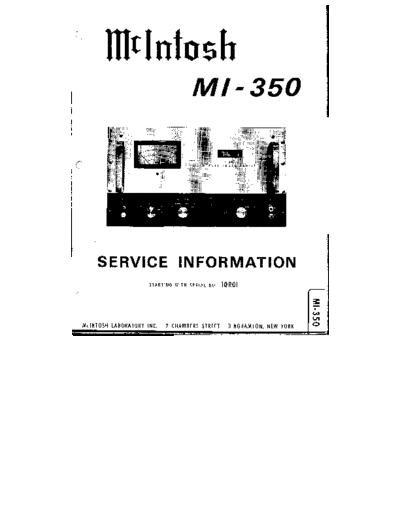 Mc INTOSH hfe mcintosh mi350 service 10r01 on  . Rare and Ancient Equipment Mc INTOSH Audio MI350 hfe_mcintosh_mi350_service_10r01_on.pdf