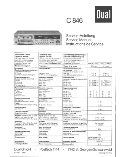 DUAL hfe   c 846 service en de  . Rare and Ancient Equipment DUAL Audio C 846 hfe_dual_c_846_service_en_de.pdf