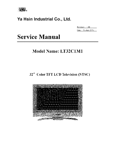 YA HSIN LT32C1M1  . Rare and Ancient Equipment YA HSIN LCD LT32C1M1 LT32C1M1.pdf