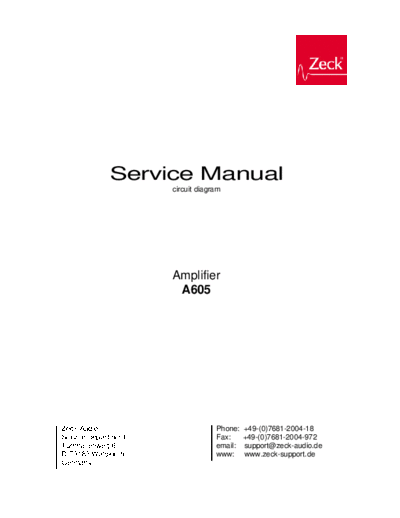 . Various Zeck-A605 905 amp  . Various SM scena Zeck Zeck-A605_905 amp.pdf