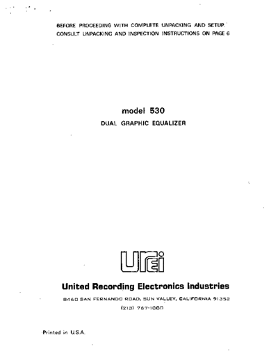 . Various UREI-530  . Various SM scena Studio UREI-530.pdf
